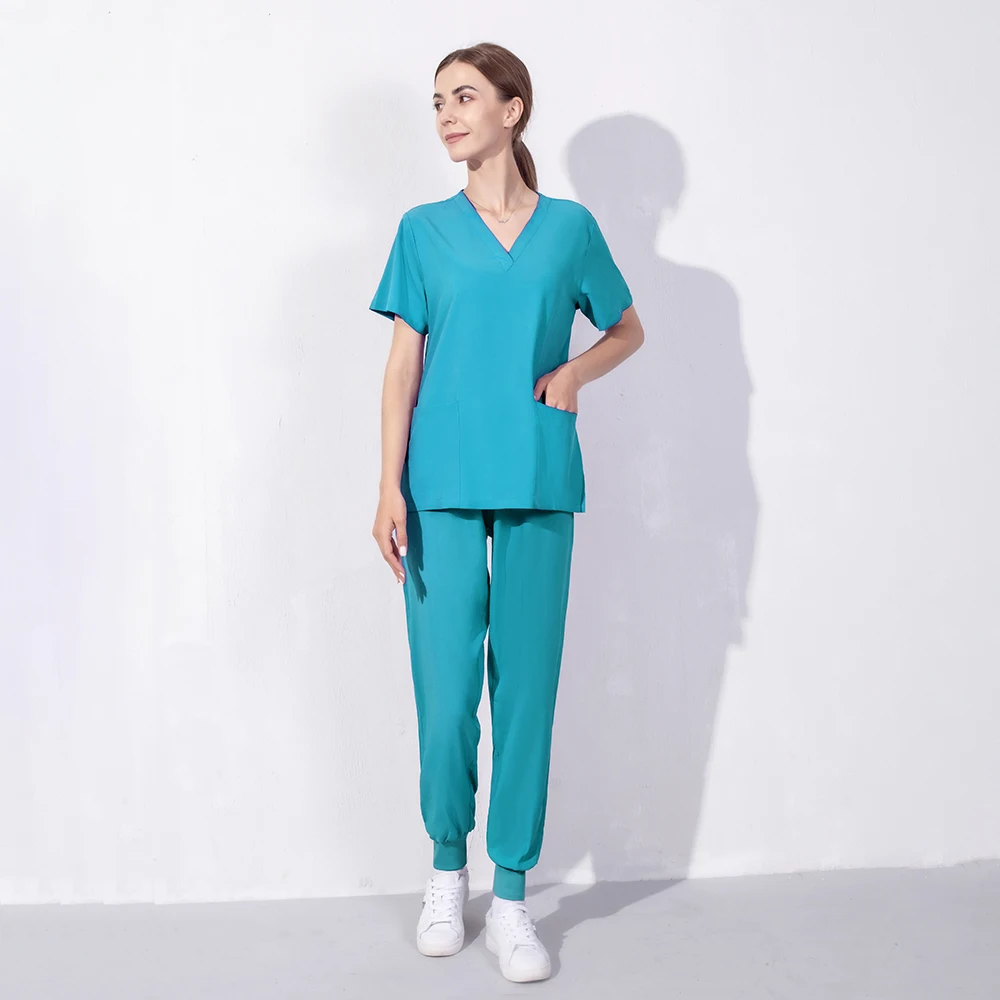 Sporting UniA Scrub Suits Scrubs Set for Women Joggers Tops+pants Hospital Docto - £30.46 GBP