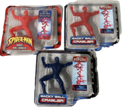 (3) Spider-Man Wacky Wall Crawler MOC MIP 2001 ToyBiz Official Movie Merchandise - £23.32 GBP