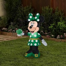 Gemmy Air blown Inflatable St. Patrick&#39;s Day Minnie Mouse, 3.5 ft Tall, Green - £117.44 GBP
