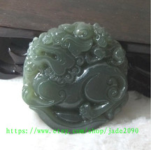 Free Shipping -  Amulet Natural green jade jadeite carved &#39;&#39;pi yao&#39;&#39; pra... - $25.99