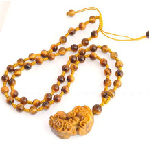 Free Shipping - good luck 100% Natural Yellow Tiger eye stone carved Pi Yao Amul - £23.72 GBP