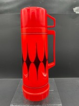 Aladdin Thermos 23D Pt Vanguard Glass Lined Red &amp; Black Harlequin Diamond - $19.35