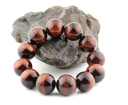 Free Shipping -  Natural Red tiger eye STONE Prayer Beads charm beaded Bracelet - £20.44 GBP