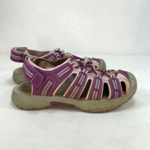 Khombu Sandy Closed Toe Water Sandals Purple/Gray Girls Size 1 Hook &amp; Loop Strap - £10.24 GBP