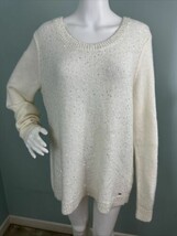 Tommy Hilfiger Women&#39;s Ivory Sequin Front Pullover Knit Sweater Sz XL - $19.79