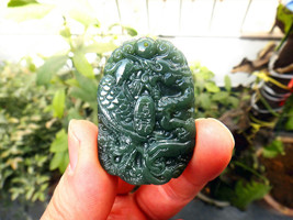 Free Shipping - love jade2090 Natural  green jadeite jade  Dragon and Phoenix  c - £15.89 GBP