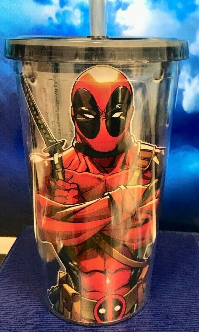 Marvel Deadpool Tough as Bullets16oz Tumbler BPA FREE~MU16087 Silver Buffalo CUP - $12.88