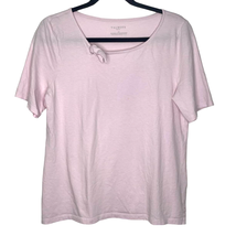 Talbots Tie Detail Tee Shirt Pink Short Sleeve Pima Cotton Women Petite Lp - £8.80 GBP
