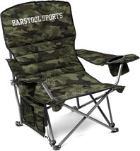 Barstool Sports Heavy Duty Padded Low Boy Deluxe Sports Chair,, Camo Green - £33.92 GBP