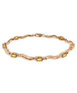 Galaxy Gold GG, 14K Solid Rose Gold, Natural Citrine and Diamond Tennis ... - $1,146.41
