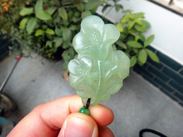 Free shipping -  green jade jadeite Flower , natural jadeite jade Flower charm P - £20.77 GBP