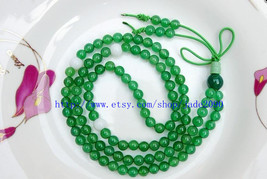 Free Shipping -  Tibetan Buddhist natural GREEN jade jadeite 108 meditation yoga - £23.58 GBP