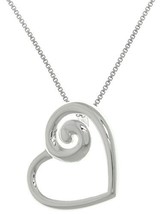Jewelry Trends Sterling Silver Petite Swirl Heart Pendant Necklace 18&quot; - £25.83 GBP