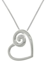 Jewelry Trends Sterling Silver Petite Swirl Heart Pendant Necklace 18&quot; - £25.98 GBP