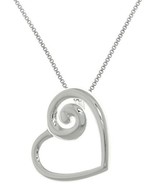 Jewelry Trends Sterling Silver Petite Swirl Heart Pendant Necklace 18&quot; - $620.99 MXN