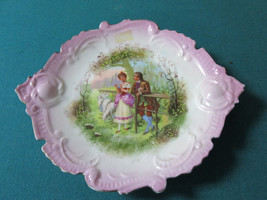 German Antique Vanity Dish Tray Portrait Molded Borders 10&quot; [*4-1] - £59.35 GBP
