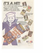 1991 Cracker Jack Print Ad Snack Candy Baseball Borden 6.5&quot; x 10&quot; - $20.16