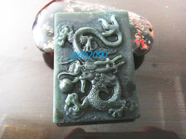 Free Shipping - Natural green jade Dragon Natural Green jadeite jade Carved Drag - $29.99