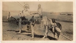 Early 1900s Plains Indians on Horses travois divided back real photo pos... - £98.92 GBP