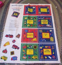 KIDS CORNER aBOOK ABOUT ME&quot; Fabric Panel Lightweight Vintage Fabric - £7.76 GBP