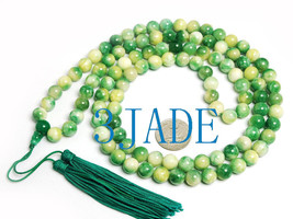 Free Shipping -  Tibetan Buddhist natural Apple GREEN jade 108 meditation yoga P - £32.06 GBP