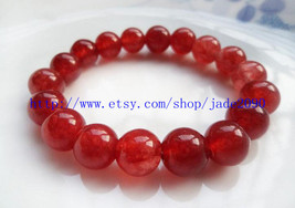 Free Shipping - 100% Nice Natural  Red Jadeite Jade charm beaded jade Br... - $19.99