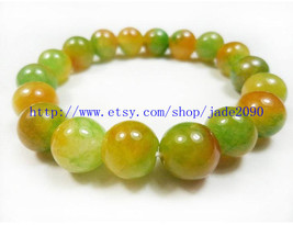 Free Shipping - 100% Nice Natural Orange Yellow Jadeite Jade charm beade... - £15.97 GBP