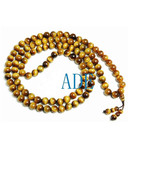  Tibetan natural yellow Tiger&#39;s Eye meditation yoga 108 Pray - £31.31 GBP