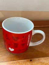 Starbucks Small Red &amp; White w Heart Coffee Mug Cup – 2.75 inches high x ... - £9.00 GBP