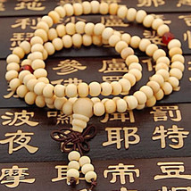 Free Shipping - Tibetan Natural white sandalwood  meditation yoga 108 Beads Pray - £15.97 GBP