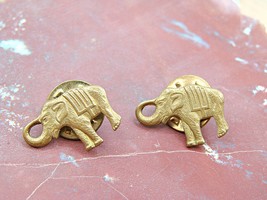 Vintage Pair Of Elephant Mini Miniature Lapel Stick Hat Pins Good Luck Charms - £14.44 GBP