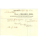 William Rick 1860 vintage advertising invoice waybill Walpole MA iron st... - £11.00 GBP