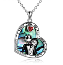 Jack and Sally Skellington Heart Necklace - £7.00 GBP