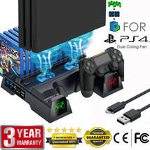 Stand Cooling Fan Controller Dual Charger Station For Playstation 4 Ps4 Slim/Pro - £34.36 GBP