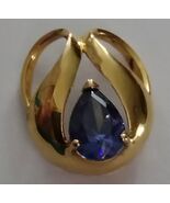 Laura Ramsey© Vermeil/Sterling Tanzanite Blue CZ Slide Pendant #C19-0909-01 - $693.58 MXN