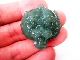 Free Shipping -  Good luck Hand- carved Natural green Tiger Head  jade jadeite c - £23.94 GBP