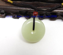 Free Shipping - Real   pure white jadeite jade Blessing luck Button char... - $19.99