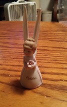 Vintage Ceramic October Angel Bell Ornament Christms Holiday 3.5 Tall - $12.99