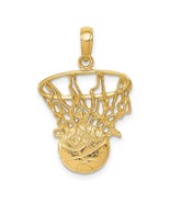 14K Yellow Gold Swoosh Basketball Pendant - €231,67 EUR