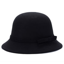 Women Lady Vintage Wool Round Fedora Bow Cloche Derb Felt Bowler Cap Hat... - £18.35 GBP