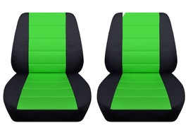 Fits 1972 International Scout II Front low back seat covers black lime green - £57.54 GBP