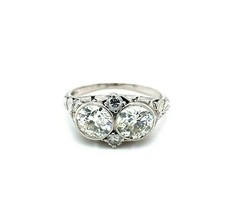 Platinum 2 Carat Genuine Natural Diamond Filigree Ring (#J5330) - $11,335.50