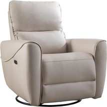 Swivel Rocker, Leather Glider Nursery Chair For Living Room Bedroom Recl... - $896.99