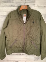 Carhartt Puffer Jacket Women&#39;s Large Olive Green Full Zip Long Sleeve Ou... - £32.12 GBP
