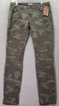 Mudd Jeans Women Size 11 Olive Camo Print Pockets Skinny Leg Flat Front Low Rise - £18.36 GBP