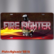 Firefighter  Fire and Rescue EMT EMS HD Image on Aluminum License Plate Tag New - £15.38 GBP