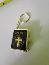 Real Miniature Bible Keychain - Printed Christian Holy Book Key Ring - $25.48