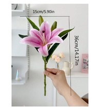 3pc Lily Fake Flowers Living Room Decoration Tabletop Home Decor Artificial Lily - £10.27 GBP
