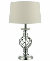 DAR Lighting Touch Table Lamp Polished Chrome Twist Cage Base inc Shade RRP £52 - £36.12 GBP