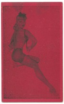 RARE  1940&#39;s   MUTOSCOPE  FEMALE  MODEL  EXHIBIT  CARD   RED   5.25 &quot;  X... - £79.67 GBP